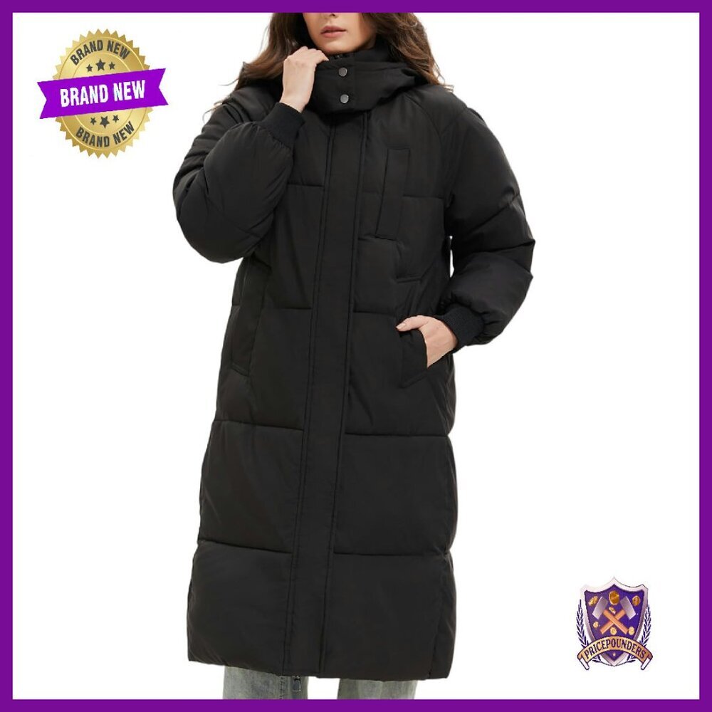 Women's Knee-Length Puffer Jacket Hooded Winter Coat Waterproof Warm